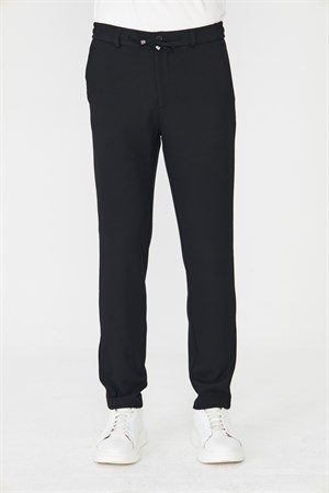 Siyah Smart Casual Modern Kesim Erkek Jogger Pantolon
