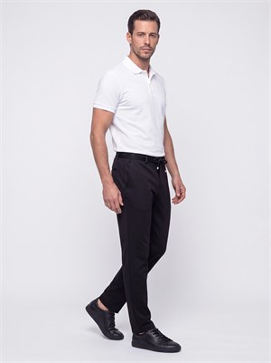 Siyah Yandan Cepli Slim Fit Jogger Spor Pantolon