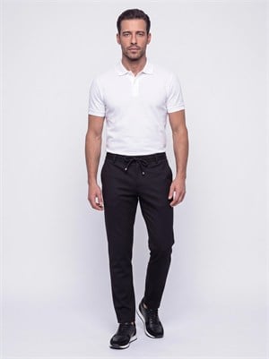 Siyah Yandan Cepli Slim Fit Jogger Spor Pantolon