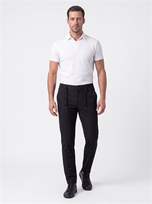 Siyah Yandan Lastikli Regular Fit Erkek Jogger Pantolon