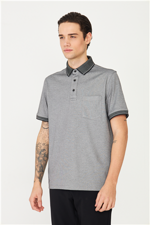 Siyah/Beyaz Polo Yaka T-Shirt 