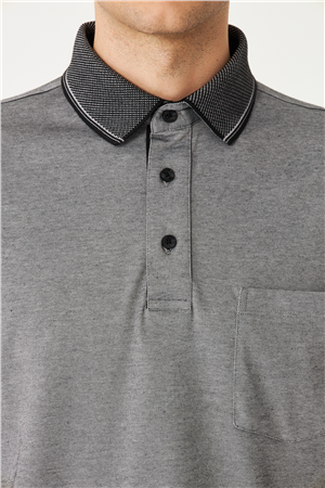 Siyah/Beyaz Polo Yaka T-Shirt 