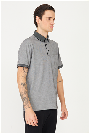 Siyah/Beyaz Polo Yaka T-Shirt 