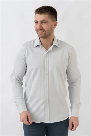 White Stone Verona G186 Pamuklu Regular Fit Düz Gömlek Taş