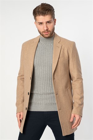 White Stone Abrantes Slim Fit 1754 Pamuklu Palto Bej 