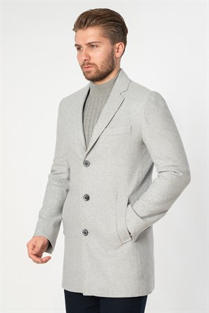 White Stone Abrantes Slim Fit 1754 Pamuklu Palto Gri