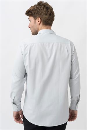 Taş Rengi Regular Fit Normal Kalıp Kolay Ütülenen Cepli Pamuklu Gömlek