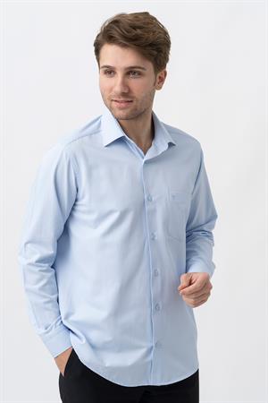Mavi Regular Fit Normal Kalıp Kolay Ütülenen Cepli Pamuklu Gömlek