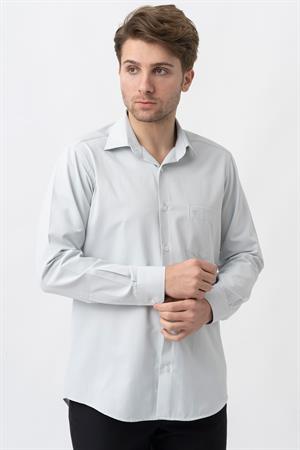 Taş Rengi Regular Fit Normal Kalıp Kolay Ütülenen Cepli Pamuklu Gömlek