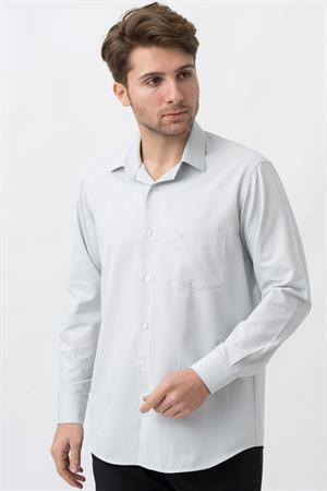 Taş Rengi Regular Fit Normal Kalıp Kolay Ütülenen Cepli Pamuklu Gömlek