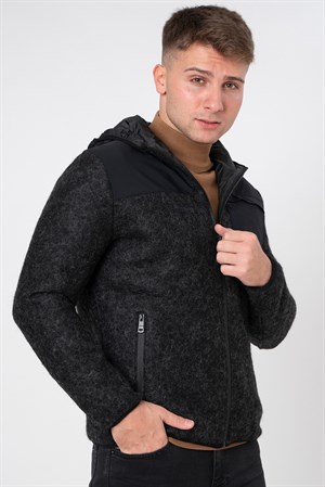 White Stone Eisenstadt Slim Fit Kapüşonlu Mont Siyah