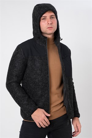 White Stone Eisenstadt Slim Fit Kapüşonlu Mont Siyah