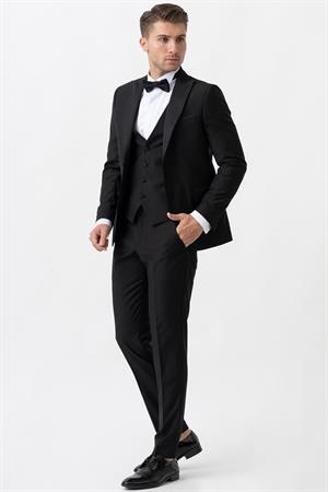 White Stone Trento D111 Slim Fit 6 Drop Damatlık Siyah