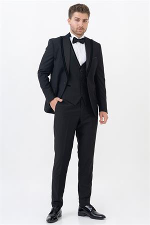 White Stone Guadalajara D114 Slim Fit Damatlık Takım Elbise Siyah