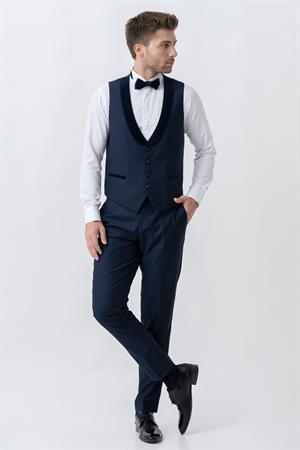 White Stone Amsterdam D0115 Slim Fit 6 Drop Şal Yaka Damatlık Takım Elbise K.Laci 