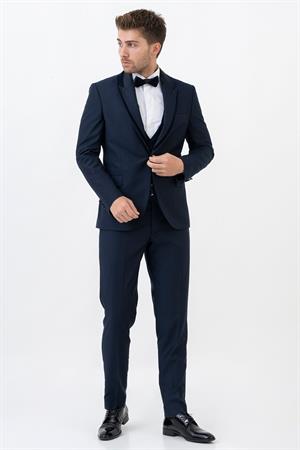 White Stone Amsterdam D0115 Slim Fit 6 Drop Şal Yaka Damatlık Takım Elbise K.Laci 