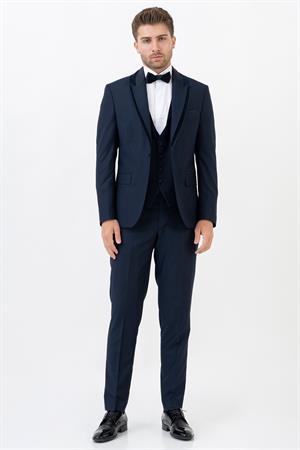 White Stone Amsterdam D0115 Slim Fit 6 Drop Şal Yaka Damatlık Takım Elbise K.Laci 