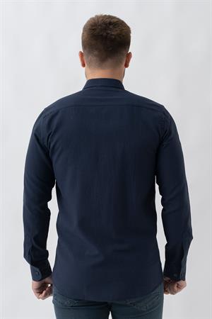 White Stone Malta G2303 Keten Regular Fit Pamuklu Gömlek K.Laci