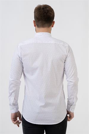 White Stone Ávila G2309 Regular Fit Pamuklu Likralı Gömlek Desenli