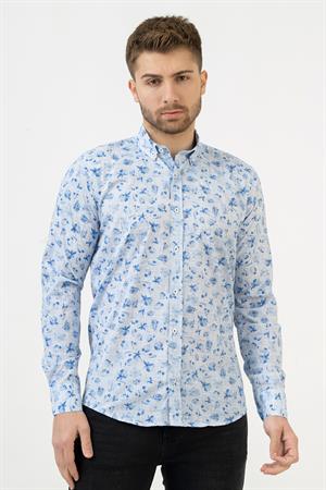 White Stone Cáceres G2314 Regular Fit Pamuklu Likralı Gömlek Desenli