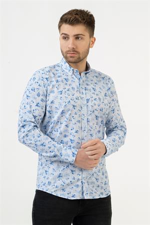 White Stone Cáceres G2314 Regular Fit Pamuklu Likralı Gömlek Desenli