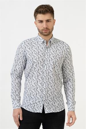 White Stone Cuenca G2320 Regular Fit Pamuklu Gömlek Desenli