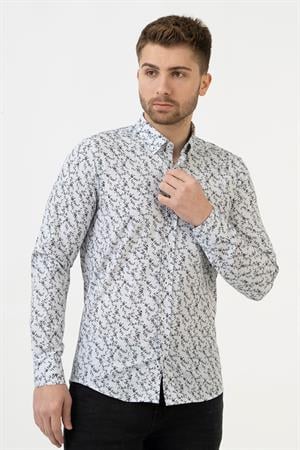 White Stone Cuenca G2320 Regular Fit Pamuklu Gömlek Desenli