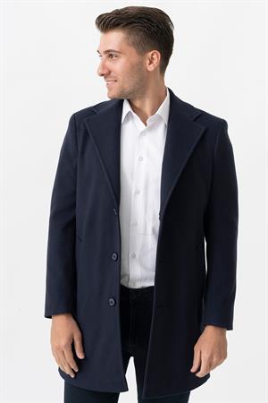 White Stone Ancona 4025-2 Düz Ceket Yaka Slim Fit Pamuklu Kaban  Laci