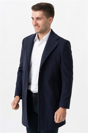 White Stone Ancona 4025-2 Düz Ceket Yaka Slim Fit Pamuklu Kaban  Laci