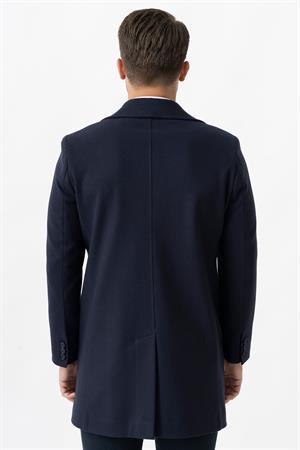 White Stone Ancona 4025-2 Düz Ceket Yaka Slim Fit Pamuklu Kaban  Laci