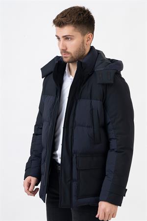 White Stone Edmonton 58101Slim Fit Kapüşonlu Kaban Laci