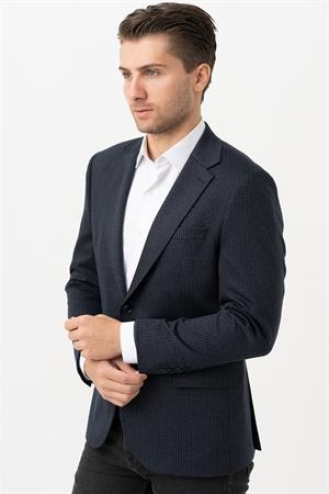 White Stone Altamura C3036 Regular Fit 6 Drop Ceket Desenli