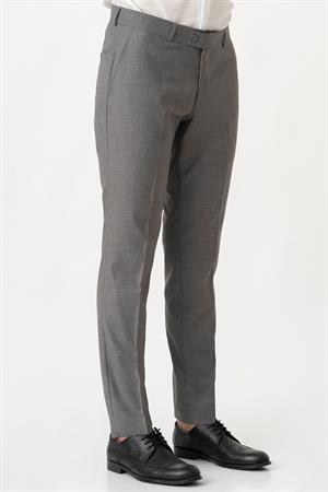 White Stone Caserta P1001 Slim Fit Düz Kumaş Pantolon Gri
