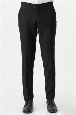 White Stone Caserta P1001 Slim Fit Düz Kumaş Pantolon Siyah