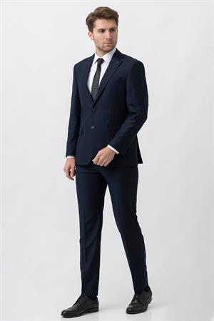 Lacivert Regular Fit Rahat Kalıp Kapaklı Cepli Premium Takım Elbise