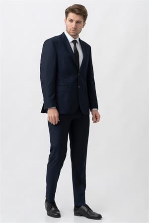 Lacivert Regular Fit Rahat Kalıp Kapaklı Cepli Premium Takım Elbise