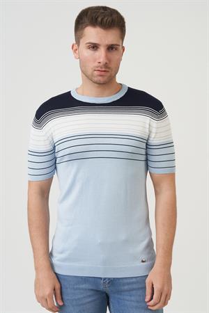 White Stone Charlotte 16014 Slim Fit  Sıfır Yaka T-Shirt Bebe Mavisi