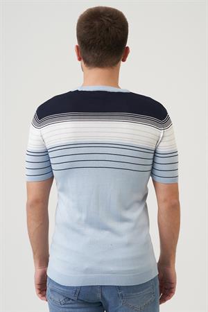 White Stone Charlotte 16014 Slim Fit  Sıfır Yaka T-Shirt Bebe Mavisi