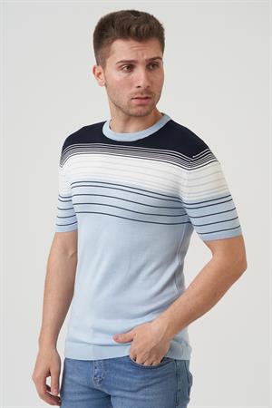 White Stone Charlotte 16014 Slim Fit  Sıfır Yaka T-Shirt Bebe Mavisi