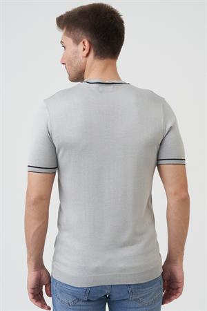 White Stone Seattle 16024 Slim Fit Sıfır Yaka T-Shirt Gri