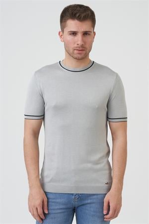 White Stone Seattle 16024 Slim Fit Sıfır Yaka T-Shirt Gri