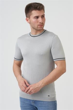 White Stone Seattle 16024 Slim Fit Sıfır Yaka T-Shirt Gri