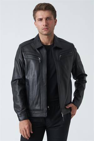 White Stone Aberdeen 5004 Slim Fit Sergio Kuzu Derisi Kaban  Siyah