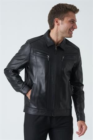 White Stone Aberdeen 5004 Slim Fit Sergio Kuzu Derisi Kaban  Siyah