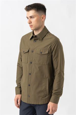 White Stone Aarberg 58144 Mevsimlik Slim Fit Pamuklu Mont Haki