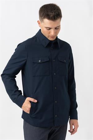 White Stone Aarberg 58144 Mevsimlik Slim Fit Pamuklu Mont Lacivert