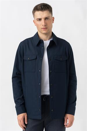 White Stone Aarberg 58144 Mevsimlik Slim Fit Pamuklu Mont Lacivert