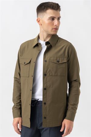 White Stone Aarberg 58144 Mevsimlik Slim Fit Pamuklu Mont Haki