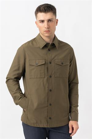 White Stone Aarberg 58144 Mevsimlik Slim Fit Pamuklu Mont Haki