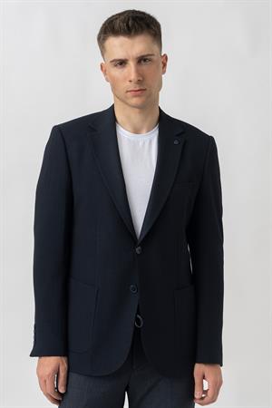 White Stone Aarau C4001 Regular Fit  6 Drop  Likralı Gofre Ceket  Desenli